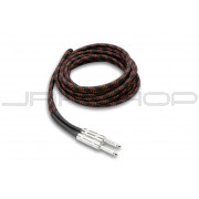 Hosa 3GT-18C5 Cloth Guitar Cable Straight to Same, 18 ft, BK/RD