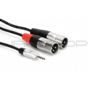 Hosa HMX-010Y Pro Stereo Breakout, REAN 3.5 mm TRS to Dual XLR3M, 10 ft