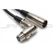 Hosa XFF-101.5 Balanced Interconnect, Right-angle XLR3F to XLR3M, 1.5 ft