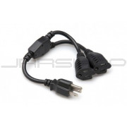 Hosa YAC-406 Power Extension Y Cable, Dual NEMA 5-15R to NEMA 5-15P, 14 AWG x 3 OFC