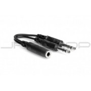 Hosa YPP-308 Y Cable, 1/4 in TRSF to Dual 1/4 in TRS