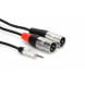 Hosa HMX-010Y Pro Stereo Breakout, REAN 3.5 mm TRS to Dual XLR3M, 10 ft