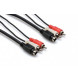 Hosa VSR-302 S-Video AV Cable, S-Video to Same, Integrated Dual RCA to Same Audio Interconnect, 2 m