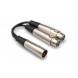 Hosa YXF-101.5 Y Cable, Dual XLR3F to XLR3M, 18 in