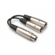 Hosa YXM-121 Y Cable, XLR3F to Dual XLR3M, 6 in