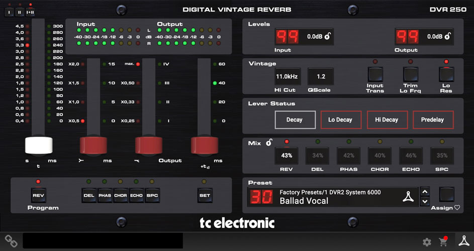 TC Electronic DVR 250 Digital Vintage Reverb